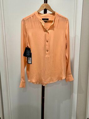 NWT Marciano - "Mariella" Silk Georgette Tunic Top Size Small - Peach